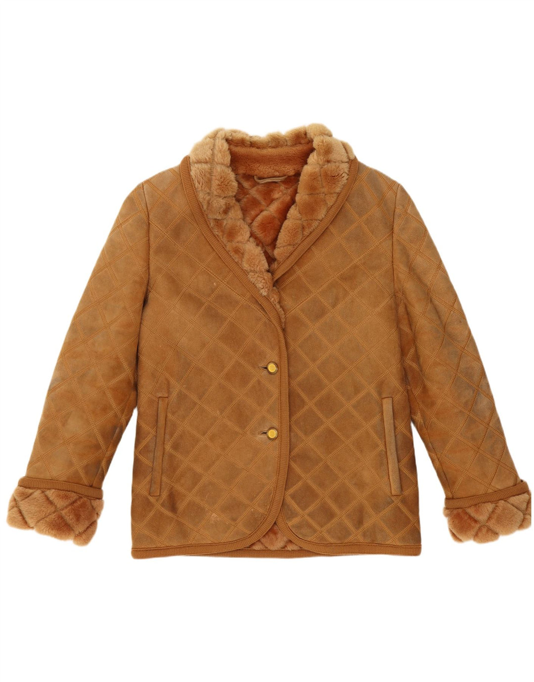 Rupp & Taureck Couture ženska jakna s ovčicama UK 14 srednje smeđa