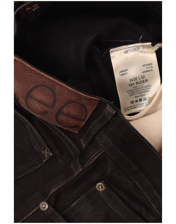 Lee Mens Rider Straight Jeans W30 L32 Crni pamuk