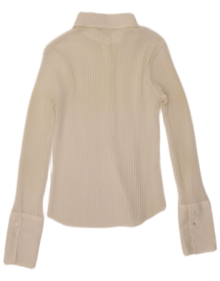 Benetton ženska prozirna prevelika košulja UK 6 XS od bijelog poliestera