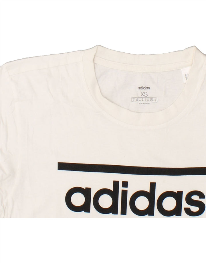 ADIDAS Mens Graphic T-Shirt Top XS White Vintage Adidas and Second-Hand Adidas from Messina Hembry 