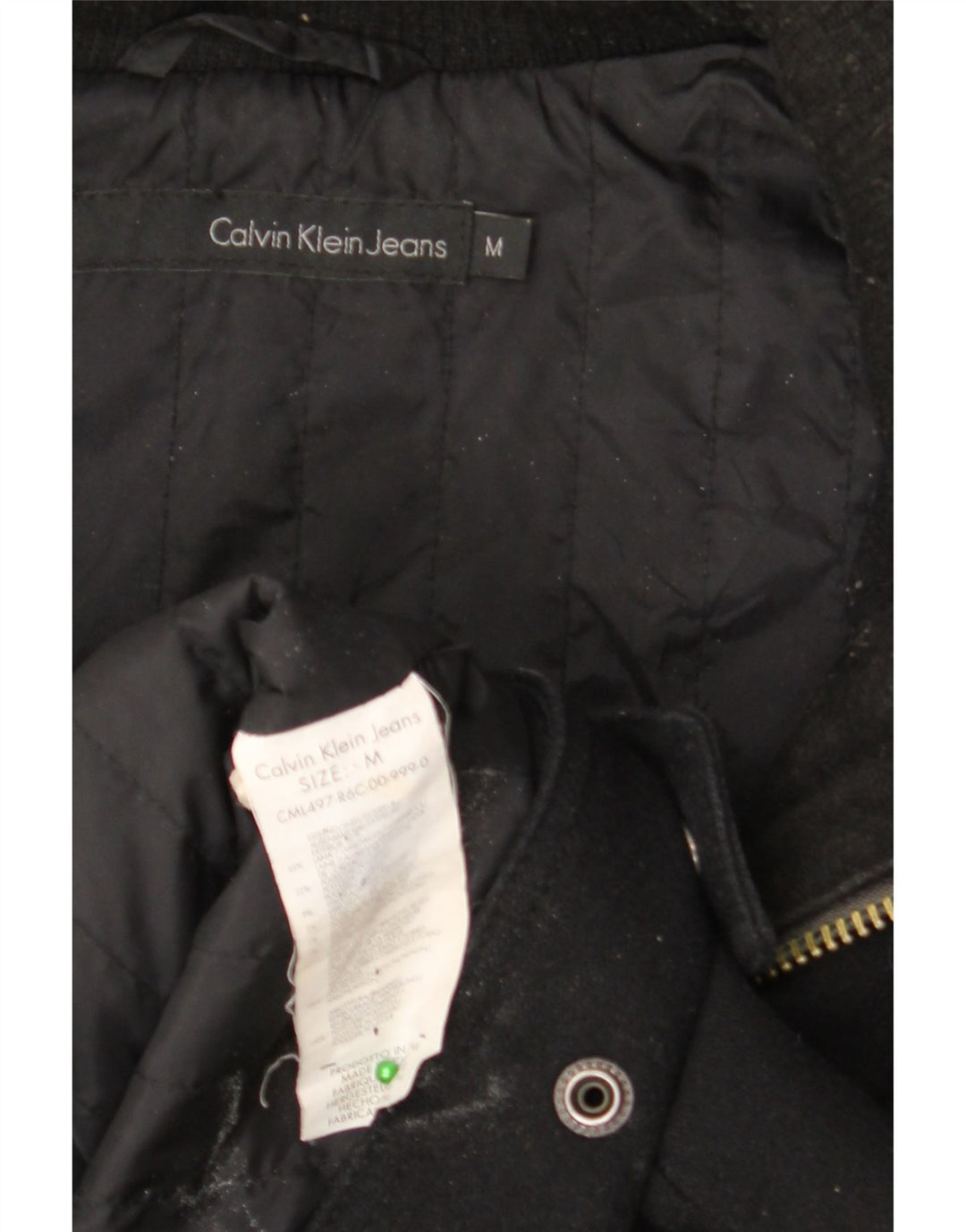 CALVIN KLEIN JEANS muška bomber jakna s kapuljačom UK 38 srednje crna vuna