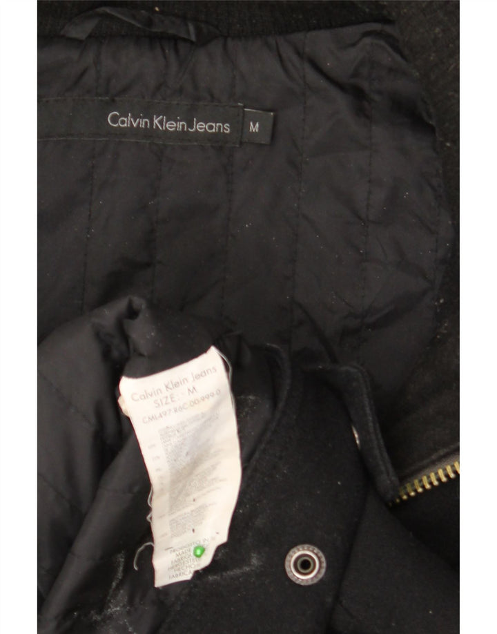 CALVIN KLEIN JEANS muška bomber jakna s kapuljačom UK 38 srednje crna vuna