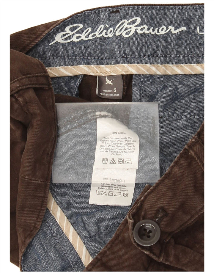 Eddie Bauer Ženske ravne chino hlače US 6 Srednje W32 L30 Smeđi pamuk