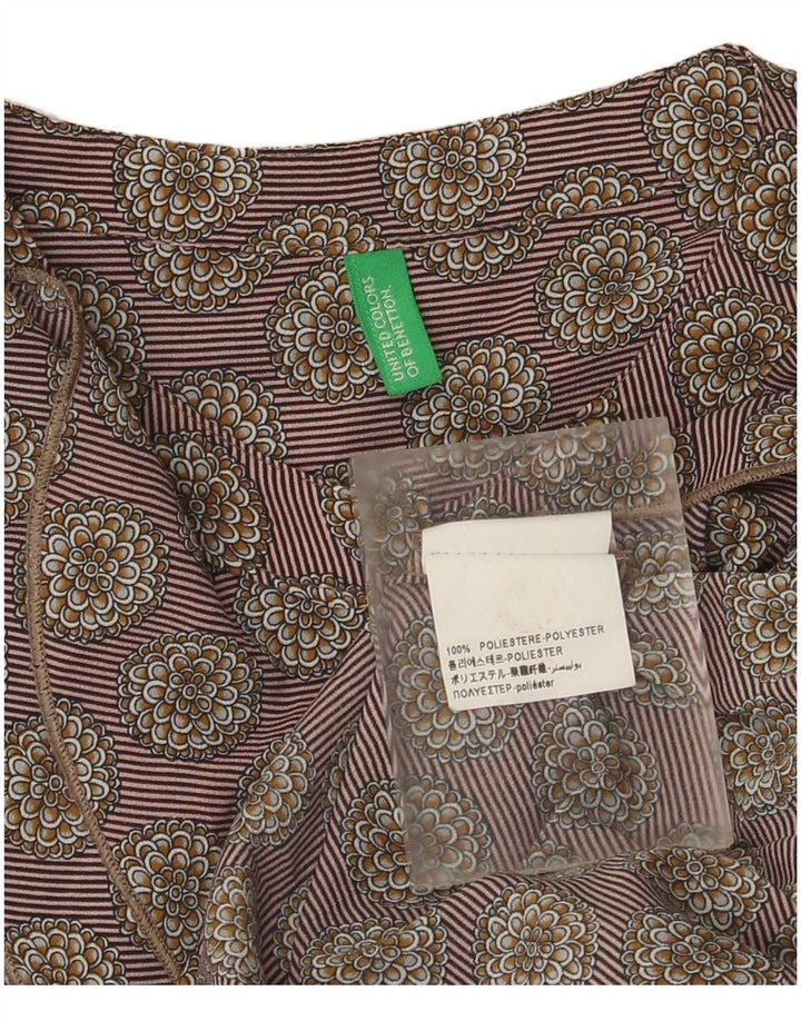 Benetton gornji dio ženske bluze s volanima UK 14 srednje sive cvjetne boje