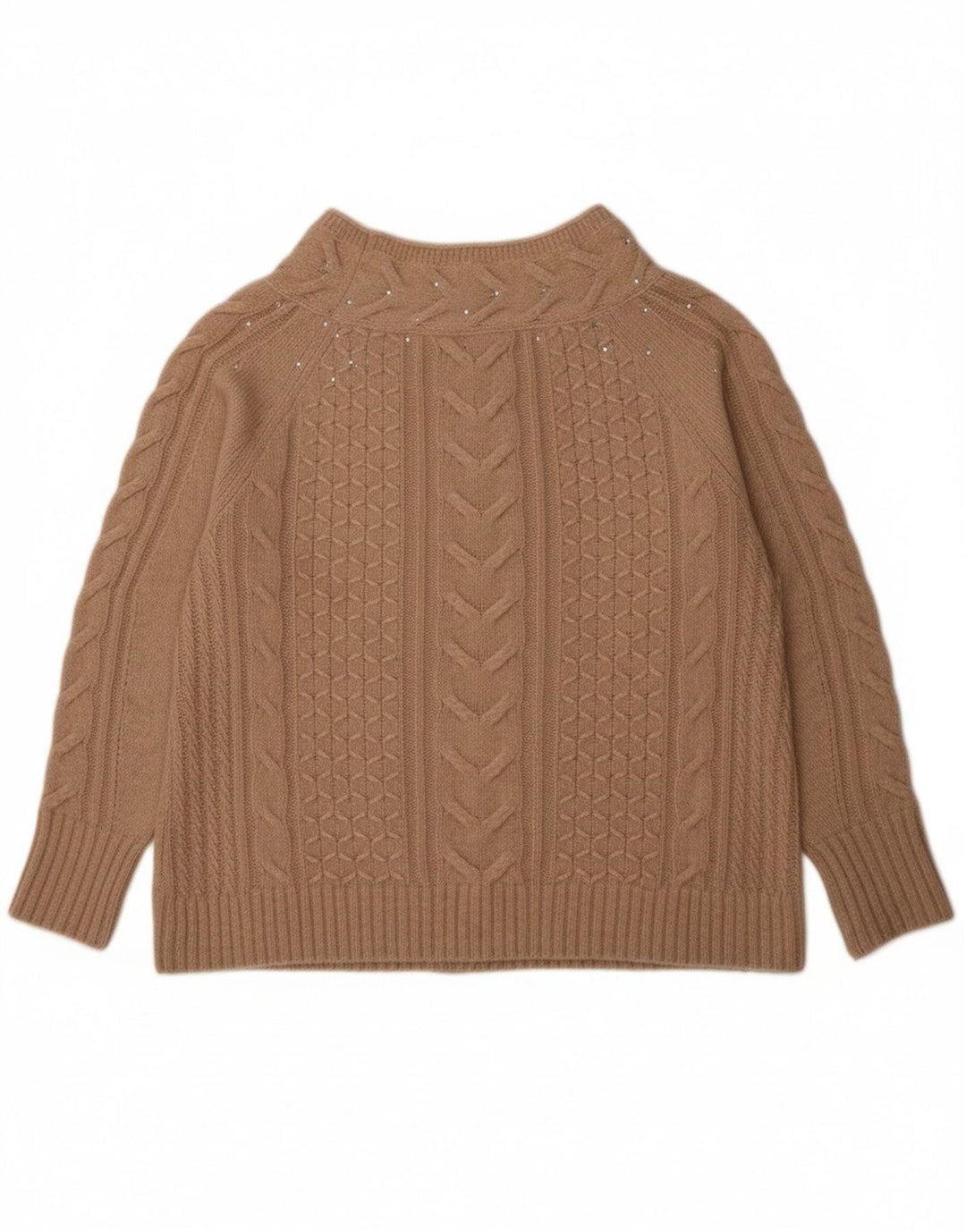 MAX & CO. Womens Oversized Turtle Neck Jumper Sweater UK 10 Small Beige Vintage Max & Co. and Second-Hand Max & Co. from Messina Hembry 