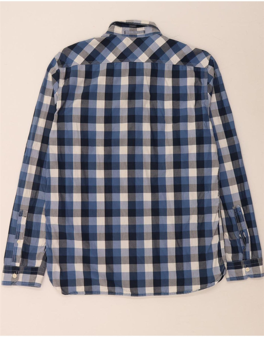 LEVI'S Mens Slim Fit Shirt Large Blue Check Cotton