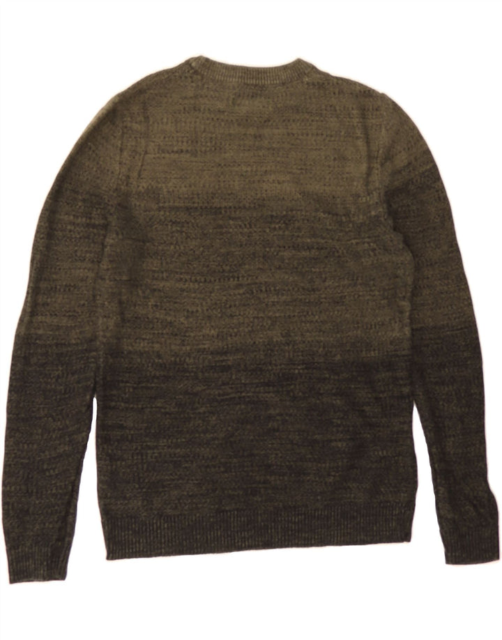 JACK & JONES Mens Crew Neck Jumper Sweater Medium Khaki Cotton Vintage Jack & Jones and Second-Hand Jack & Jones from Messina Hembry 