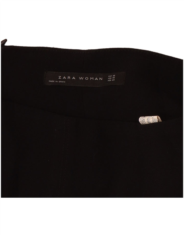 ZARA Womens Mini Ruffle Skirt XS W24 Black Polyester