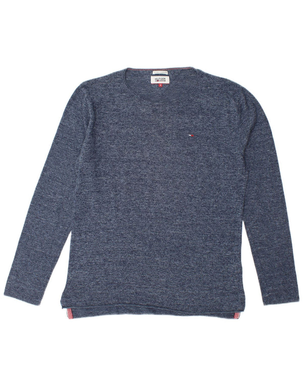 Tommy Hilfiger muški džemper s lađastim izrezom, mali tamnoplavi s mrljama