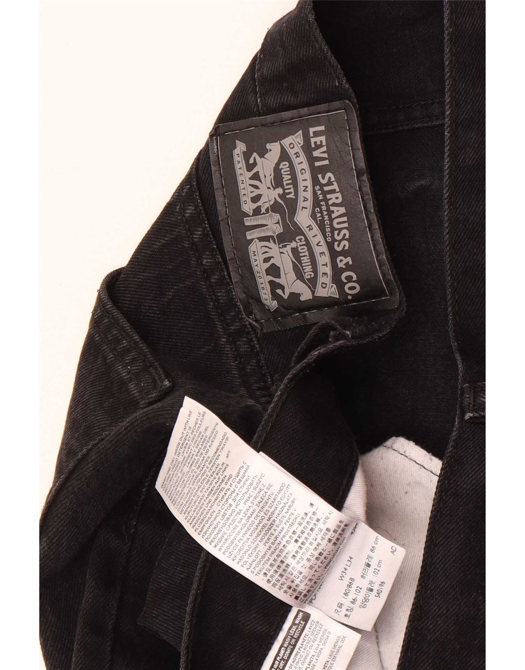 Levi's muške ravne traperice W34 L34 crni pamuk