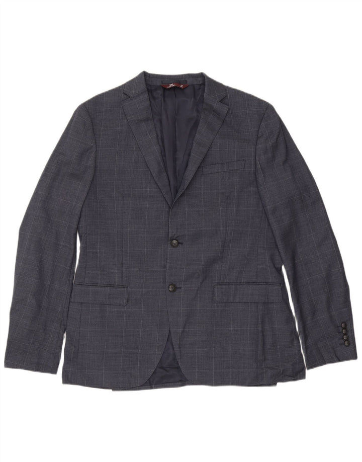 Marks & Spencer muška uska jakna s dva gumba UK 42 XL tamnoplava karirana