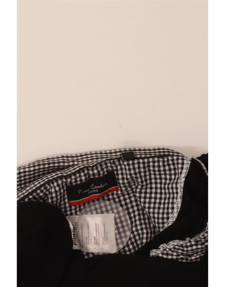 PIERRE CARDIN Ženski džemper s V-izrezom UK 18 XL crni karirani pamuk