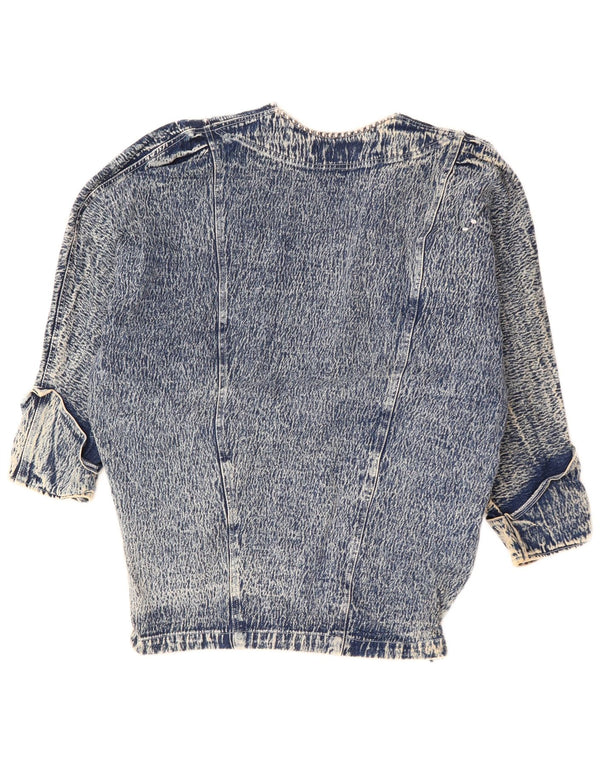 JAZZINO ženska prevelika traper jakna 3/4 rukava UK 18 XL Plava cvjetna