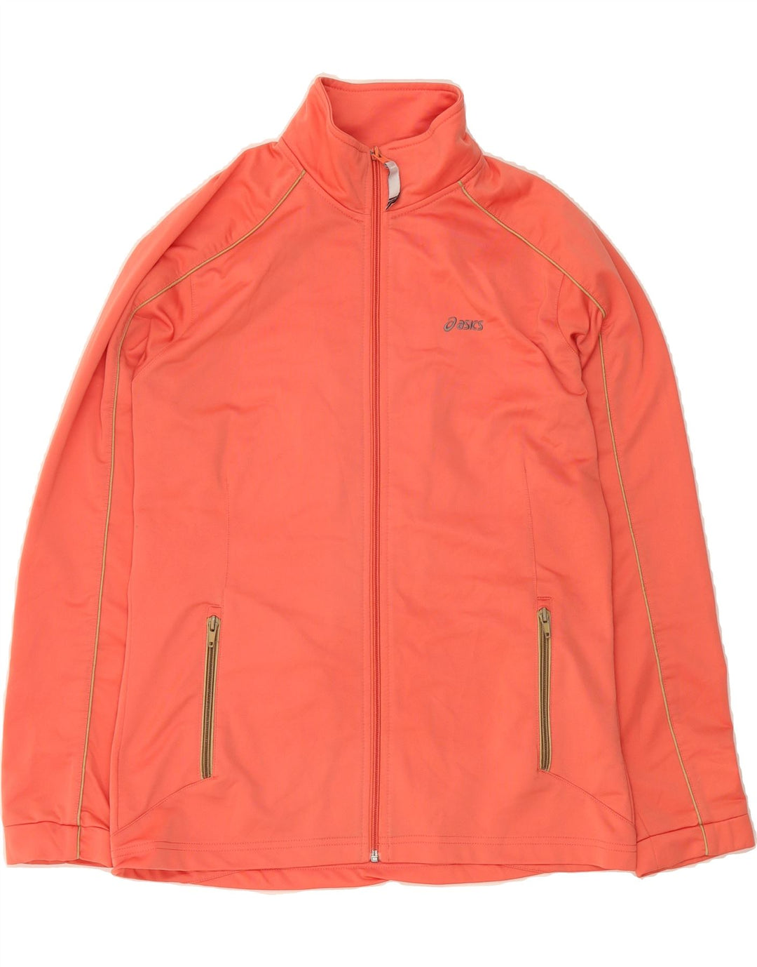 ASICS Womens Tracksuit Top Jacket UK 14 Large Orange Polyester Vintage Asics and Second-Hand Asics from Messina Hembry 