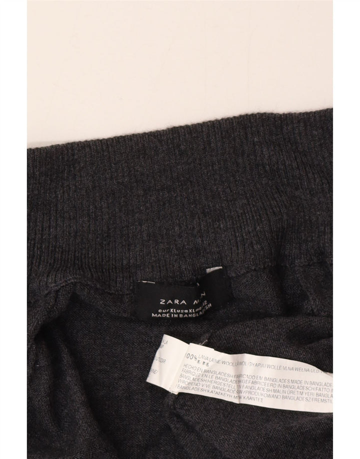Zara muški kardigan pulover XL siva vunena