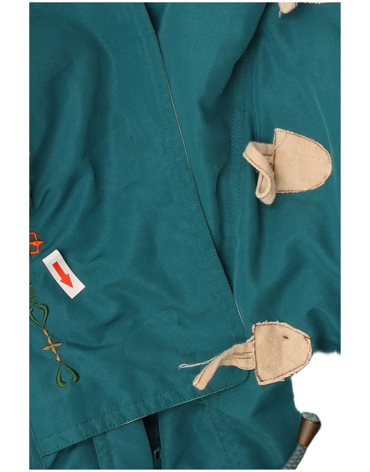 Vintage ženska podstavljena jakna s kapuljačom UK 18 XL plavi poliester