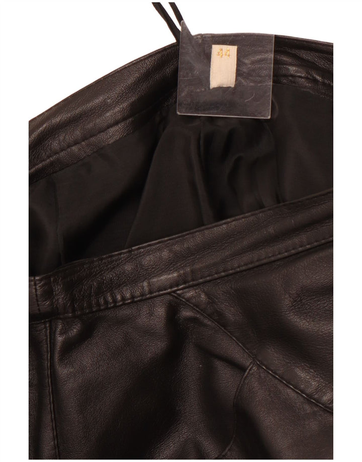 VINTAGE ženska kožna suknja IT 44 srednje W32 crna