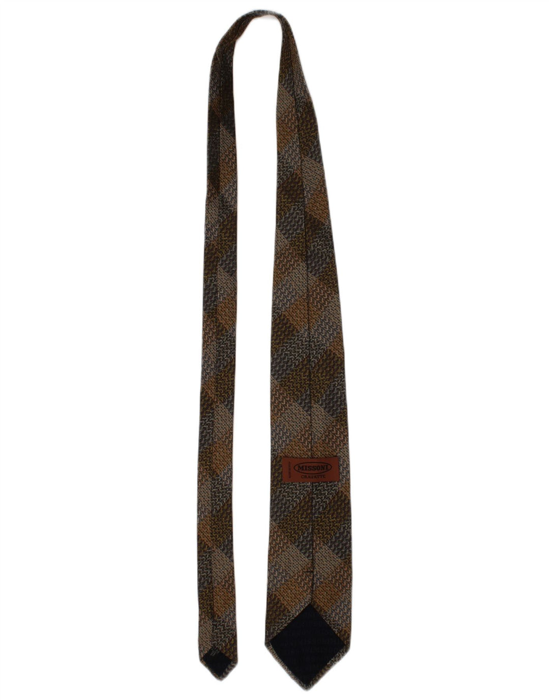 Missoni muška kravata jedna veličina Smeđi karirani svileni dizajner