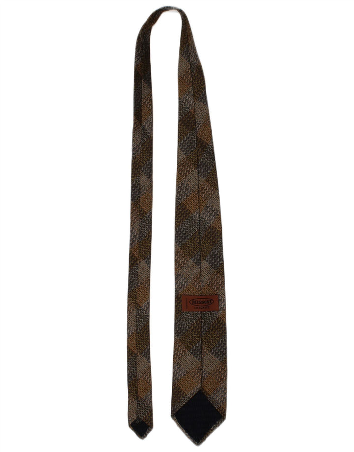 Missoni muška kravata jedna veličina Smeđi karirani svileni dizajner