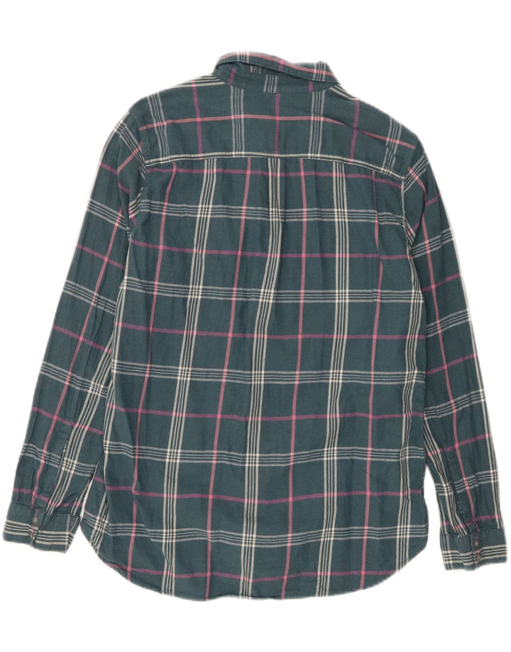 EDDIE BAUER Womens Classic Fit Flannel Shirt UK 14 Medium Green Check Vintage Eddie Bauer and Second-Hand Eddie Bauer from Messina Hembry 