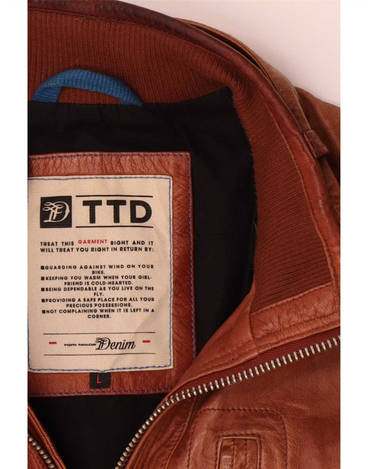 Tom Tailor muška kožna jakna UK 40 Large Brown