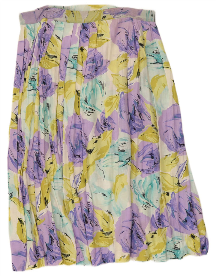 Vintage ženska plisirana suknja W32 Veliki raznobojni cvjetni