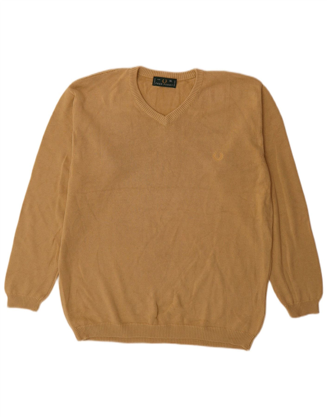 Fred Perry muški pulover s V-izrezom XL bež pamuk