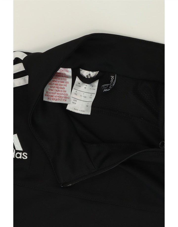 ADIDAS Boys Climacool Zip Neck Pullover Tracksuit Top 11-12 Years Black Vintage Adidas and Second-Hand Adidas from Messina Hembry 
