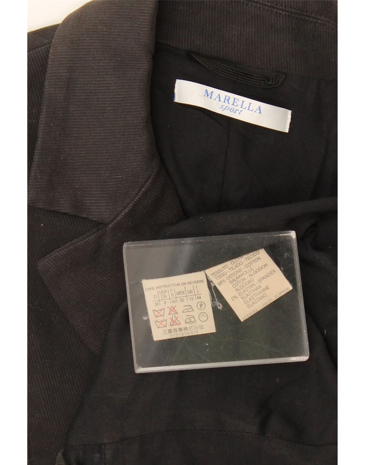 MARELLA Ženska jakna s jednim gumbom, UK 12 Srednje crni pamuk