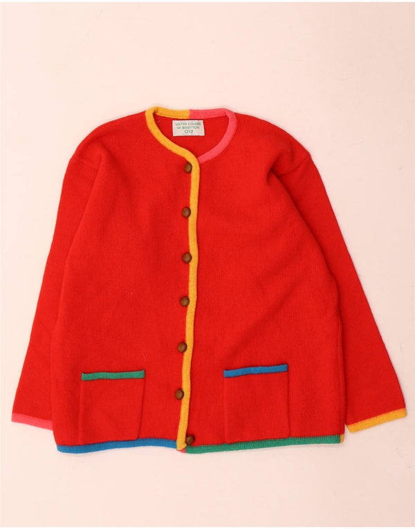 Benetton ženski kardigan pulover O12 UK 8, mali crveni blok u boji