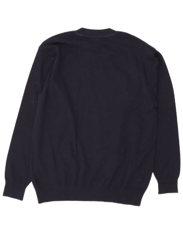 PAUL & SHARK Veliki muški džemper s okruglim izrezom od tamnoplave vune