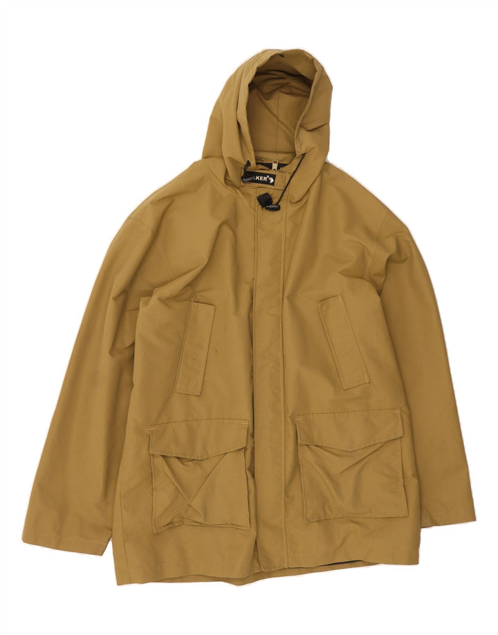 WILKER Mens Hooded Utility Jacket UK 42 XL Beige Polyamide Vintage Wilker and Second-Hand Wilker from Messina Hembry 