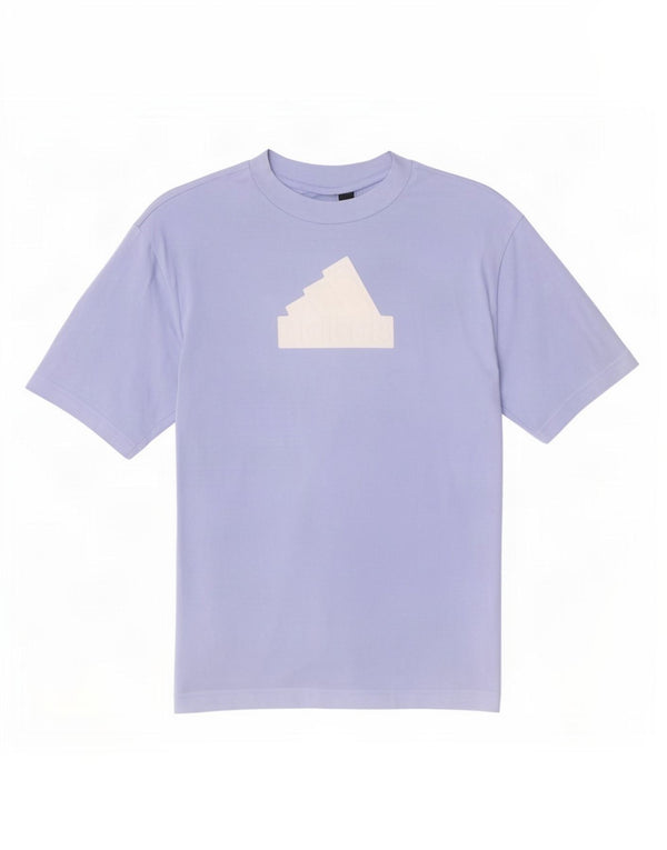 Adidas Womens Oversized Graphic T-Shirt Top UK 4/6 XS Blue Cotton