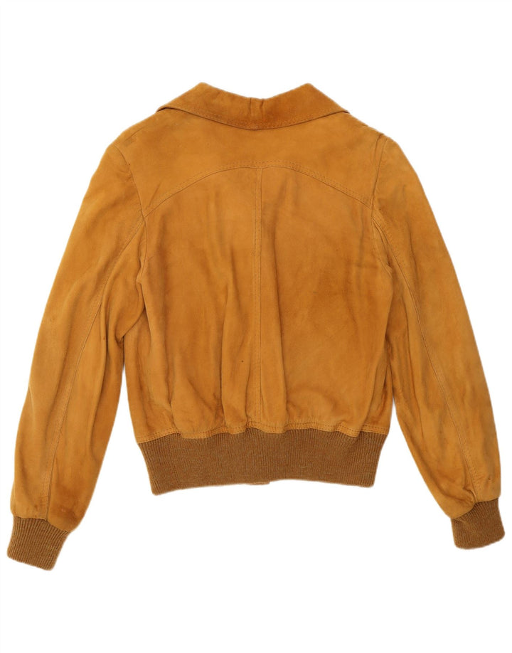 Vintage ženska bomber jakna od brušene kože IT 44 srednje smeđe retro boje
