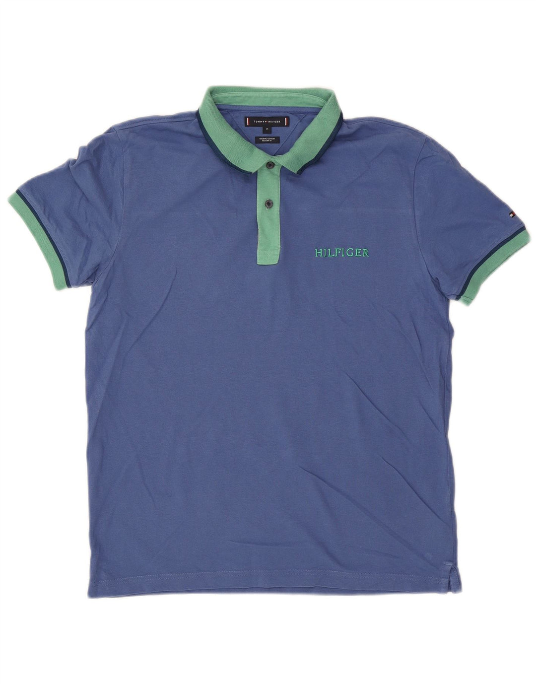 TOMMY HILFIGER Muška polo majica standardnog kroja Srednje plavi pamuk