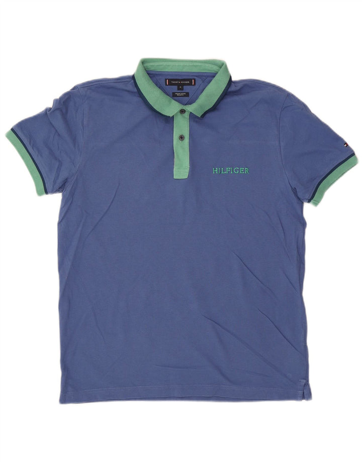 TOMMY HILFIGER Muška polo majica standardnog kroja Srednje plavi pamuk