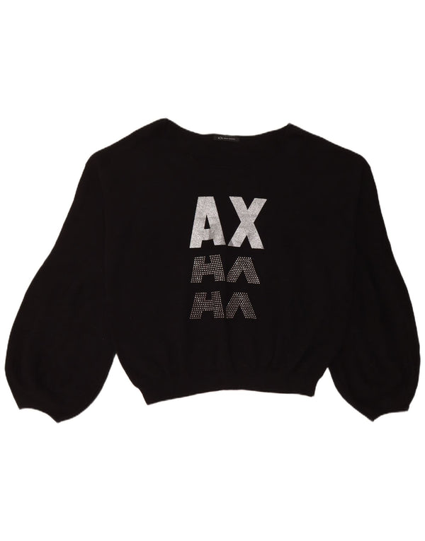 Armani Ženska kratkotrajna majica s grafičkim motivima UK 18 XL crni pamuk