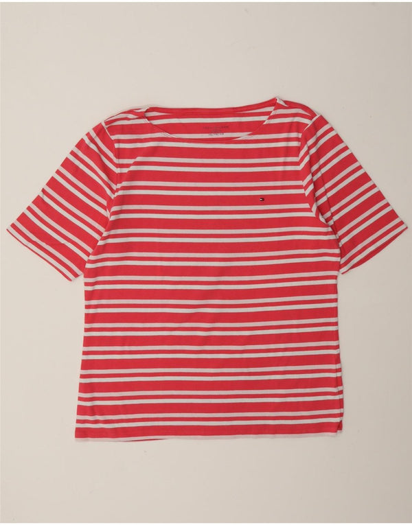 Tommy Hilfiger Ženska majica kratkih rukava UK 20 2XL Pamuk na ružičaste pruge