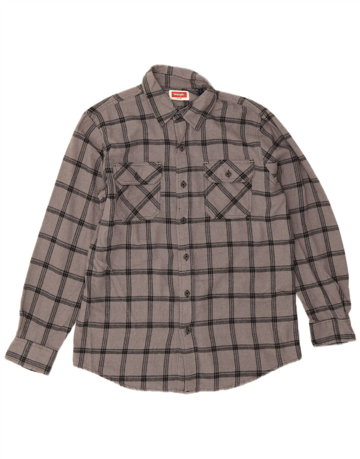 Wrangler muška flanelska košulja, pamuk u srednje sivom karu