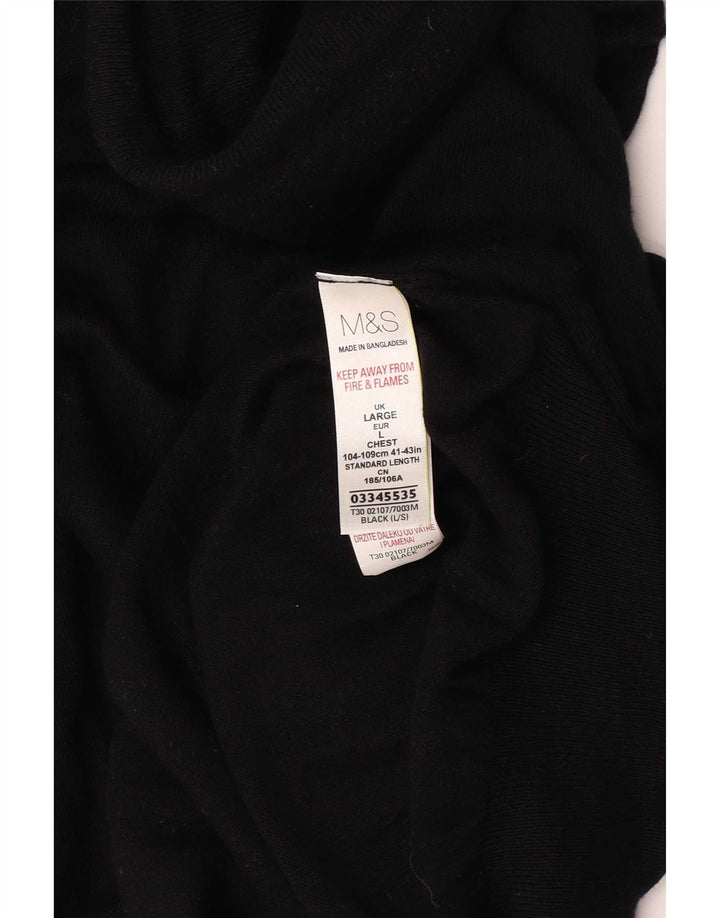 Marks & Spencer muški pulover s rol izrezom, veliki crni pamuk