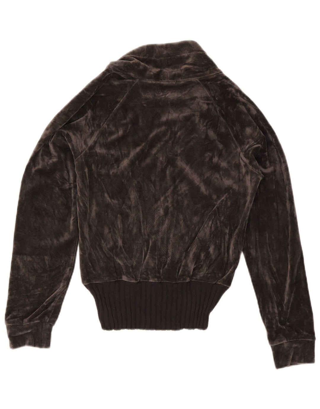 ADIDAS ženska gornja jakna od trenirke od baršuna UK 12 srednje sivi pamuk