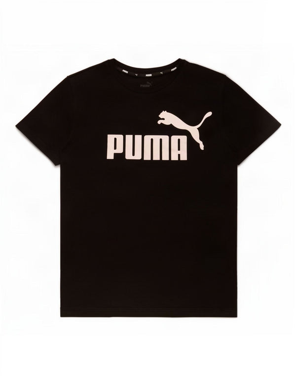 Puma Boys Graphic T-Shirt Top 13-14 Years Black Pamuk