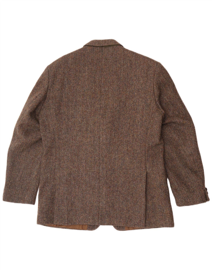 Harris Tweed Muški sako sa 2 gumba UK 40 Velika smeđa vuna riblja kost