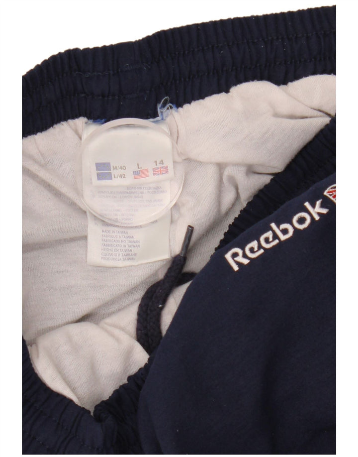 Reebok muške hlače za trenirku UK 14 velike tamnoplave poliesterske hlače