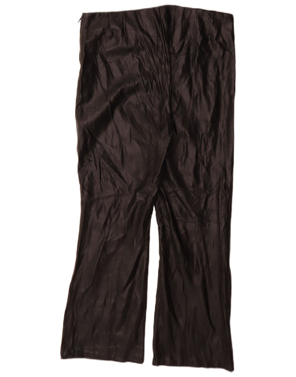 Zara ženske hlače od umjetne kože Bootcut XL W32 L27 crni poliuretan