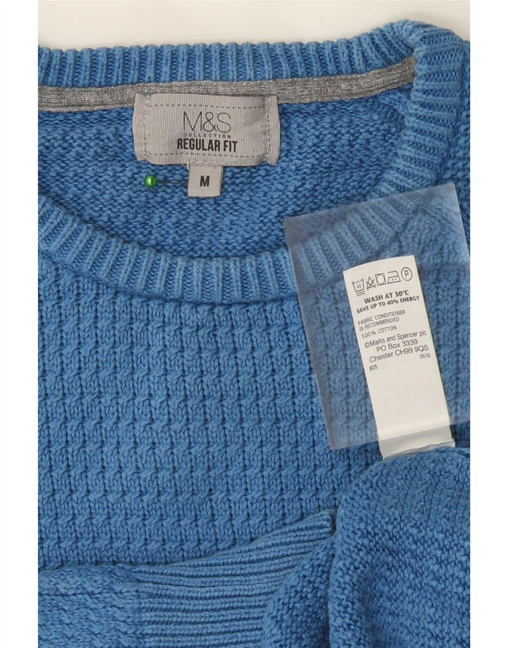 Marks & Spencer muški džemper s okruglim izrezom srednje plave boje