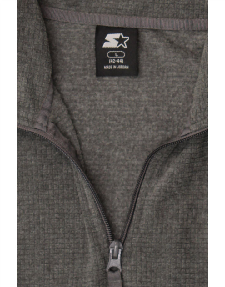 STARTER Mens Zip Neck Fleece Jumper UK 42/44 Large Grey Polyester Vintage Starter and Second-Hand Starter from Messina Hembry 