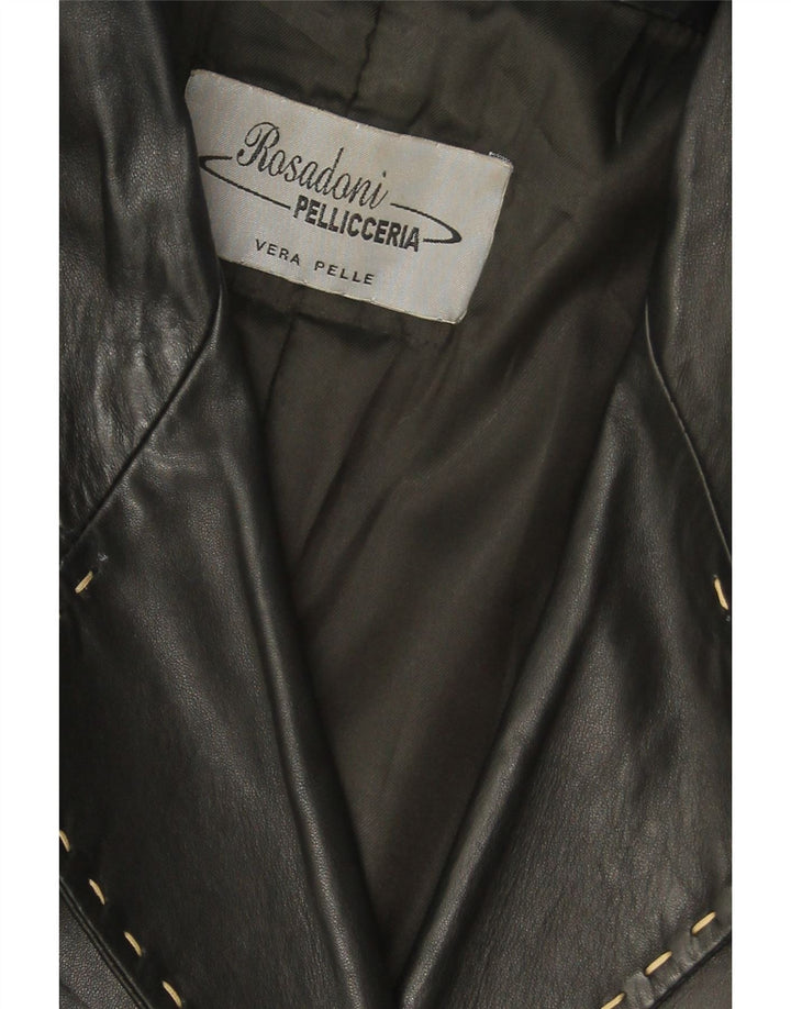 Vintage ženski kožni kaput UK 18 XL crna koža