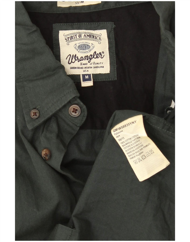 Wrangler ženska tanka košulja UK 14 Srednje zeleni pamuk