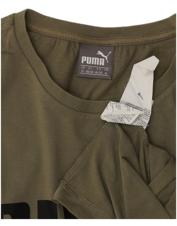Puma muška majica s grafičkim motivima, srednji kaki pamuk